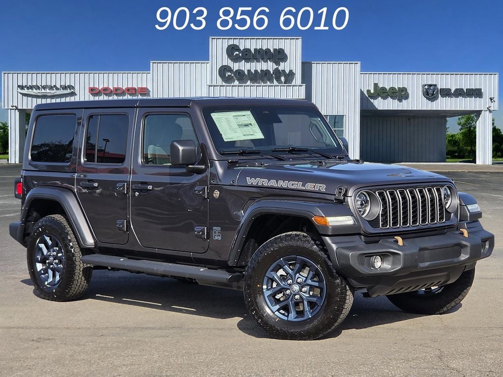 2026 Jeep Wrangler 85th Anniversary Edition in Granite Crystal Metallic Clearcoat — front three-quarter view