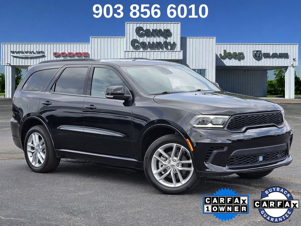2024 Dodge Durango GT Plus in Db Black Crystal Clearcoat — front three-quarter view