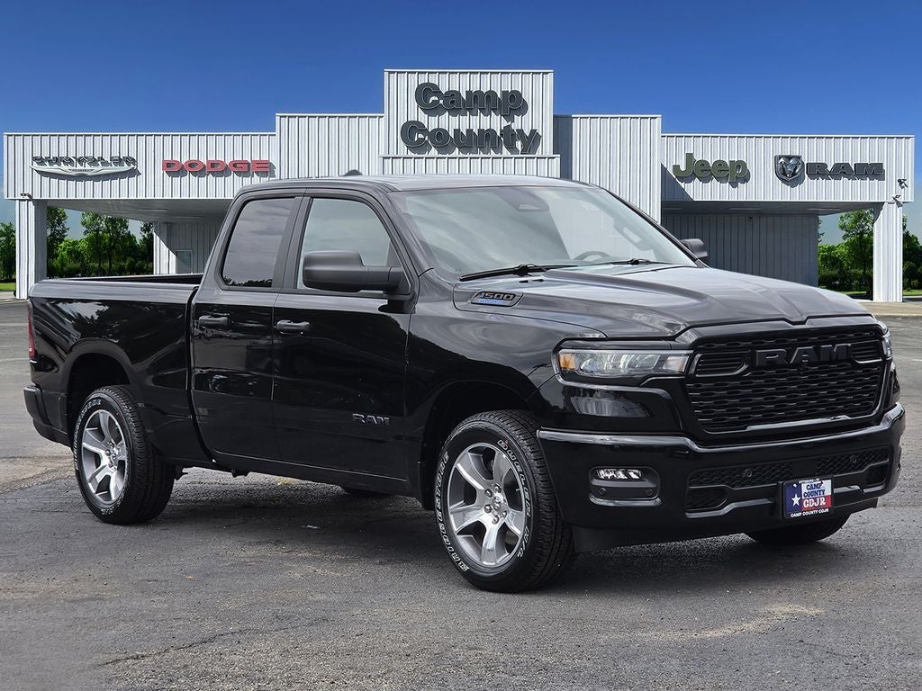 2026 RAM 1500 Express in Diamond Black Crystal Pearlcoat — front three-quarter view
