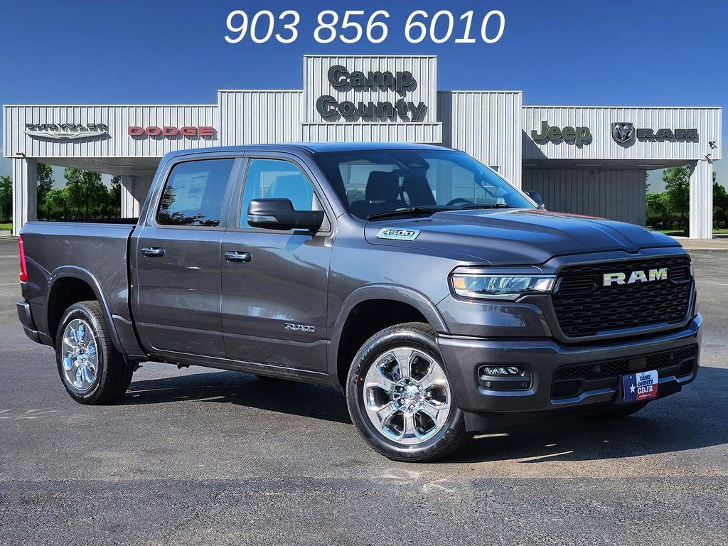2026 RAM 1500 Big Horn/Lone Star in Granite Crystal Metallic Clearcoat — front three-quarter view