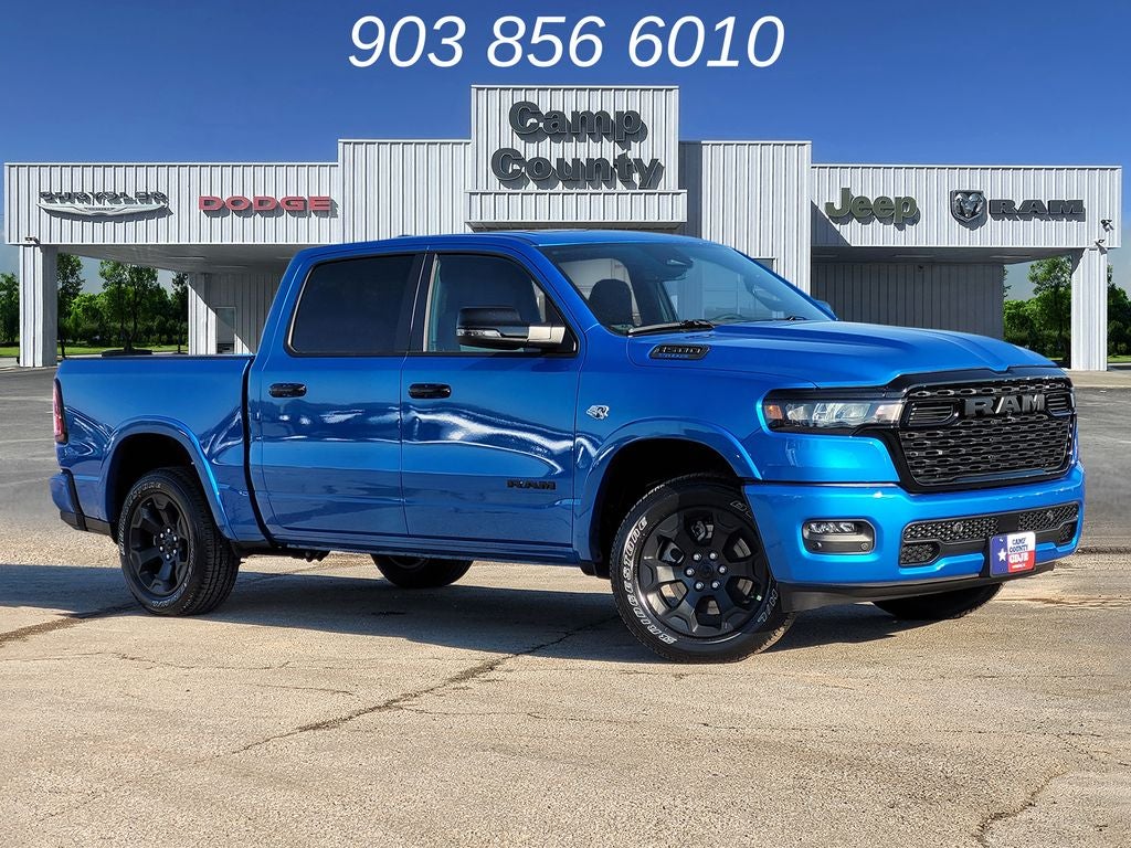 2026 RAM 1500 Big Horn/Lone Star in Hydro Blue Pearlcoat — front three-quarter view