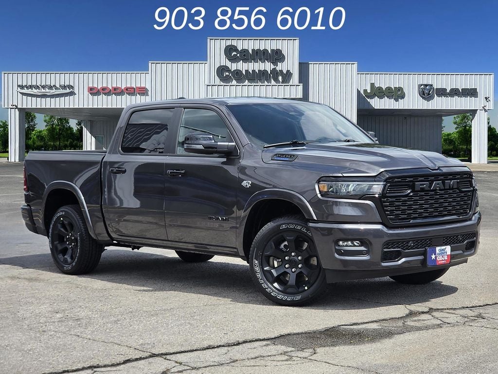 2026 RAM 1500 Big Horn/Lone Star in Granite Crystal Metallic Clearcoat — front three-quarter view