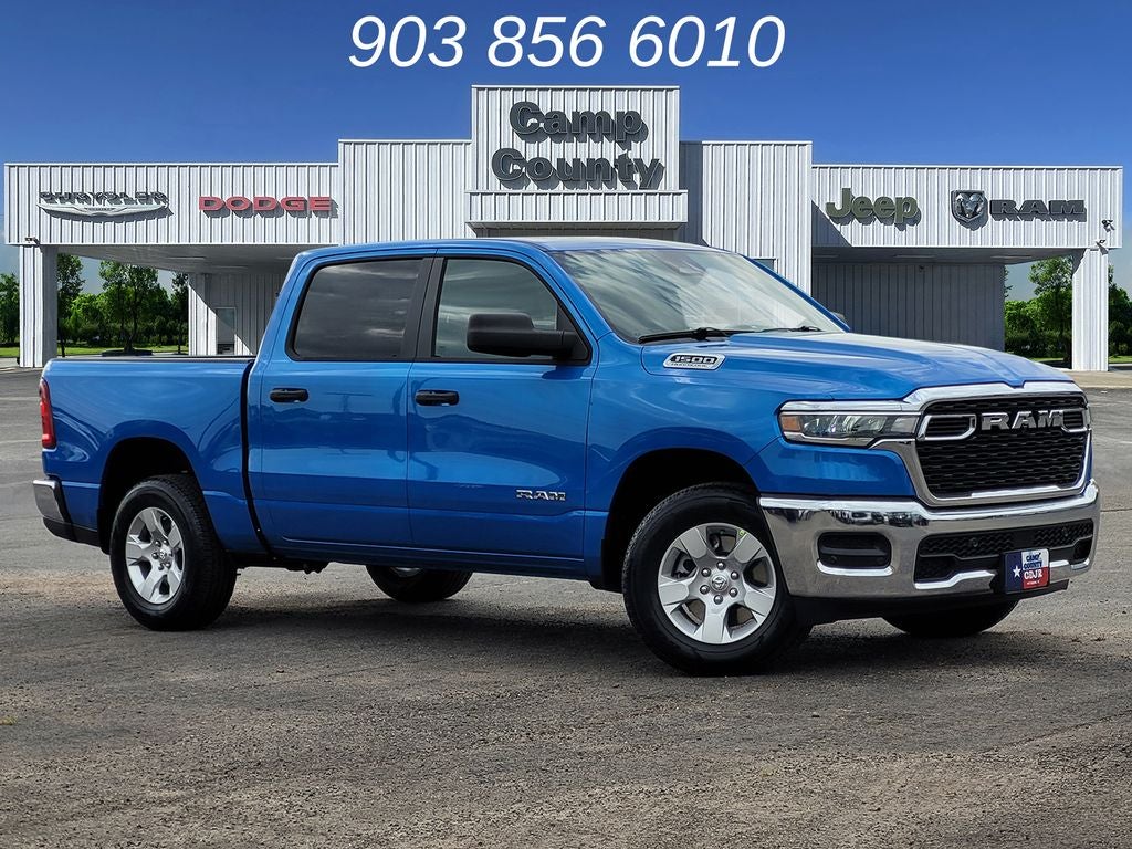2026 RAM 1500 Tradesman in Hydro Blue Pearlcoat — front three-quarter view