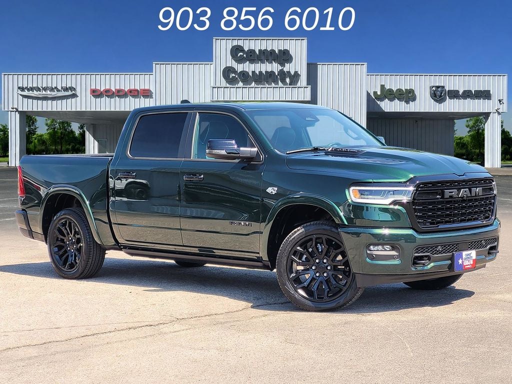 2026 RAM 1500 Limited in Serrano Green Metallic — front three-quarter view