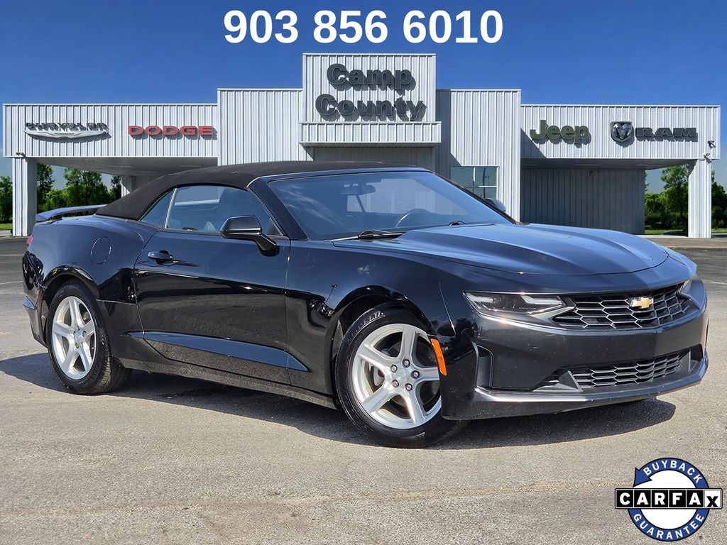 2020 Chevrolet Camaro 1LT in Black — front three-quarter view
