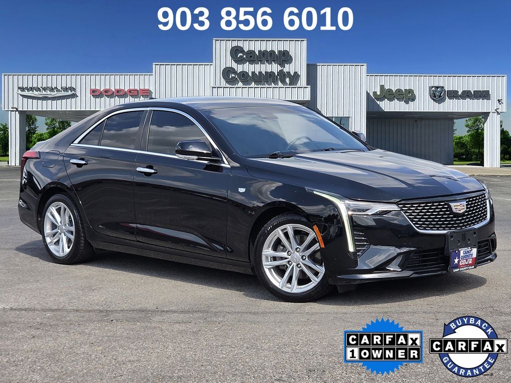 2021 Cadillac CT4 Luxury in Black Raven — front three-quarter view