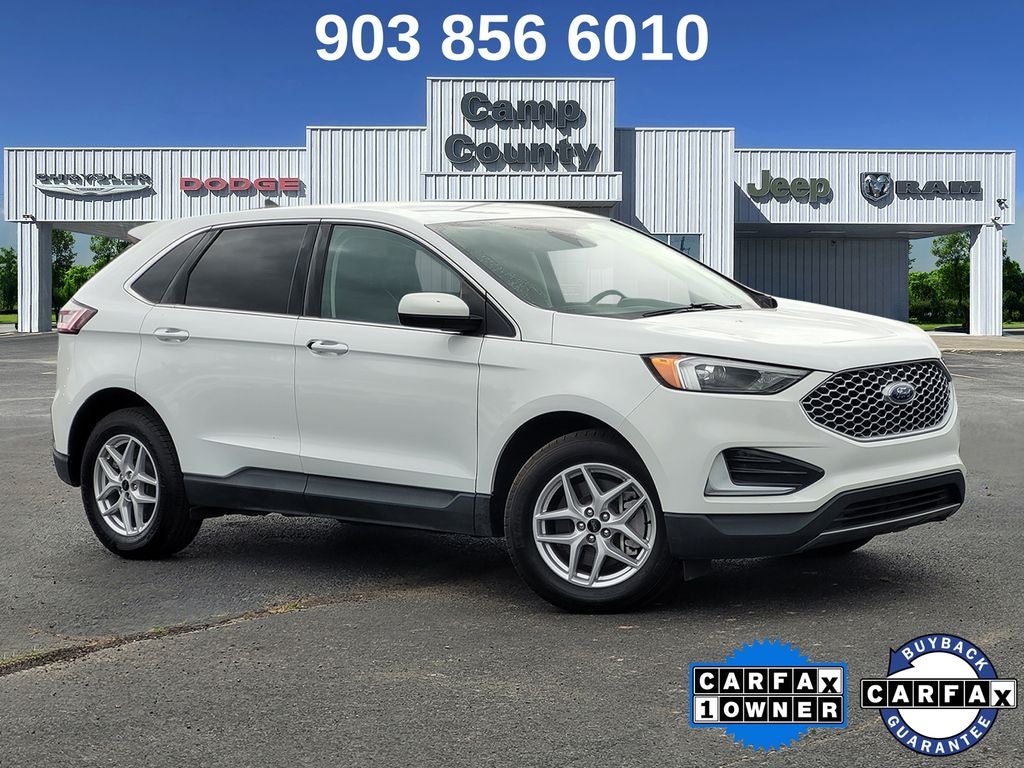 2024 Ford Edge SEL in Oxford White — front three-quarter view