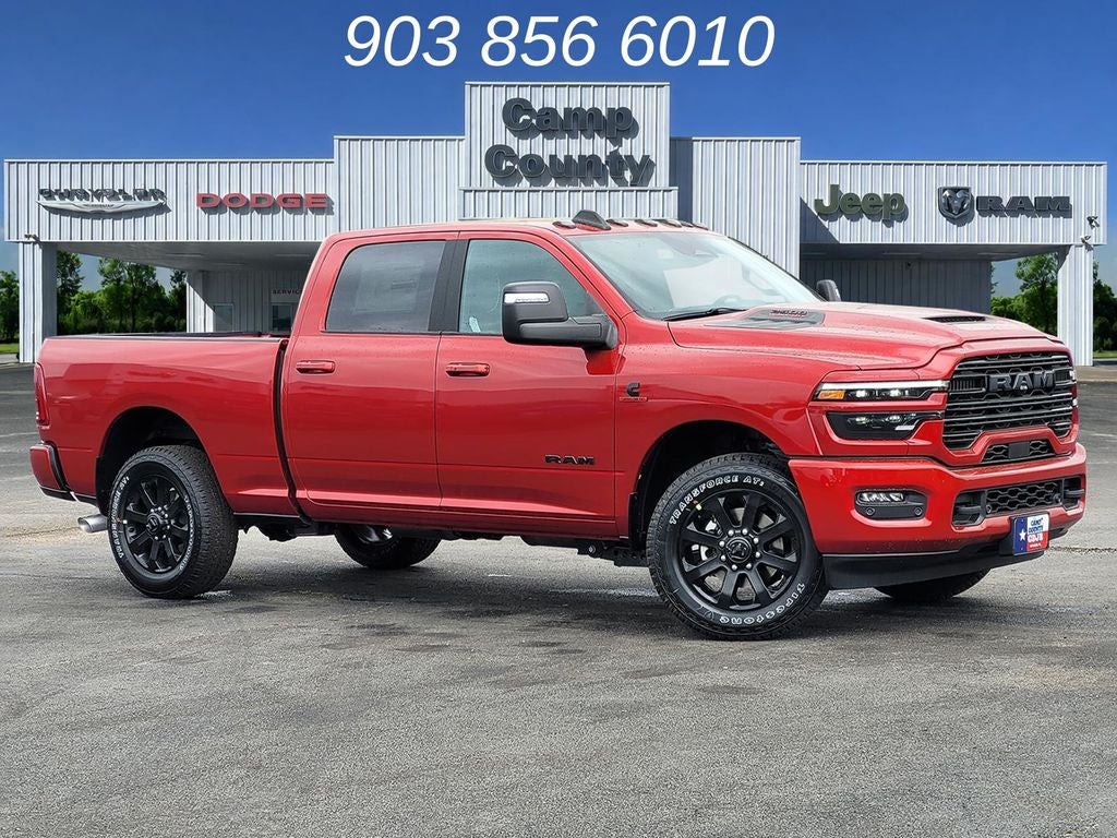 2026 RAM 2500 Laramie in Molten Red Pearlcoat — front three-quarter view