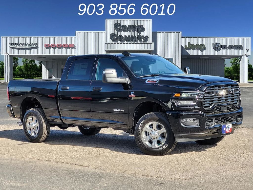 2026 RAM 2500 Big Horn in Diamond Black Crystal Pearlcoat — front three-quarter view
