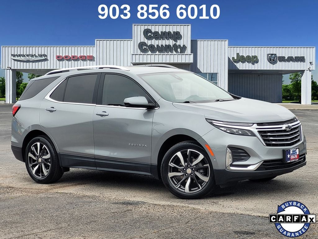 2023 Chevrolet Equinox Premier in Sterling Gray Metallic — front three-quarter view
