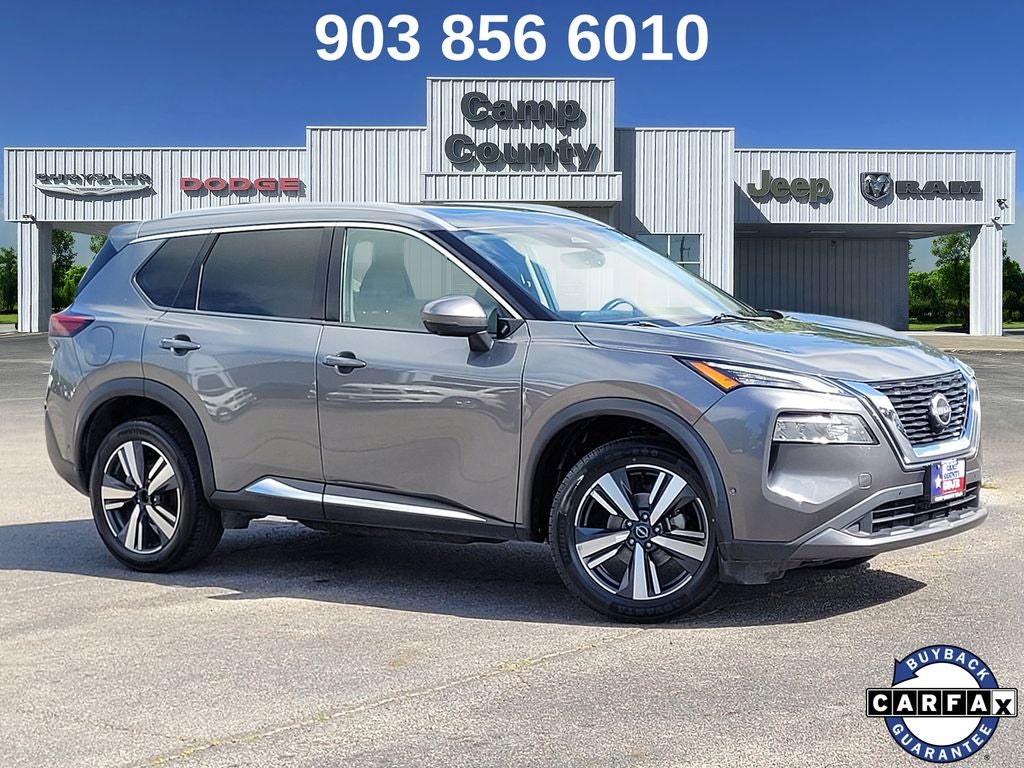 2023 Nissan Rogue SL in Gun Metallic — front three-quarter view